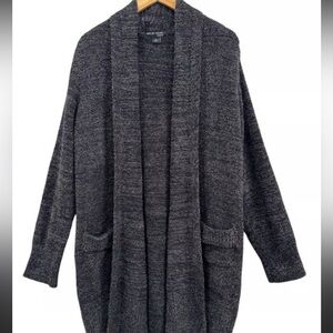 Barefoot Dreams Cozy Chic Cali Cardigan in a Dark Gray Size Medium